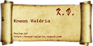 Kness Valéria névjegykártya
